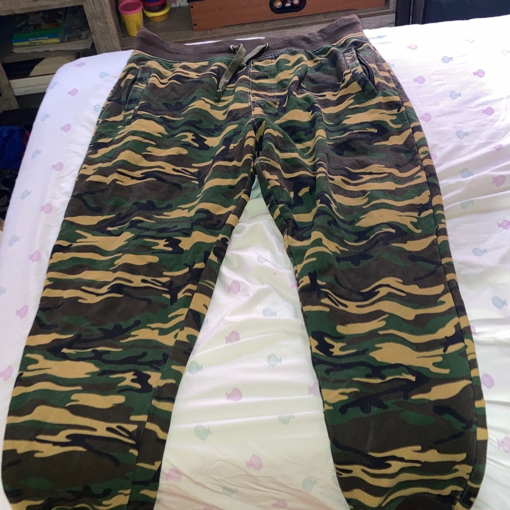 Ace lander Men's Camouflage Joggers with Drawstring Waist